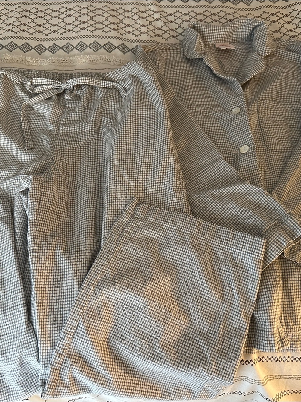 Brooks Brothers Gray Gingham Pajama Set
